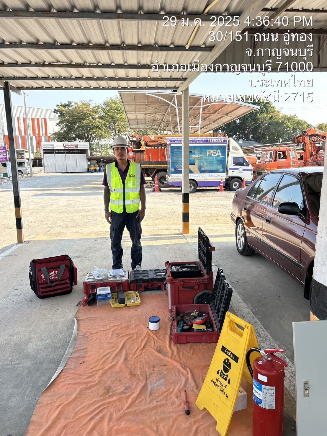 ติดตั้งที่ชาร์จรถ EV กฟผ จ.กาญจนบุรี - Moose Master รับติดตั้ง Wall Charger/EV Charger