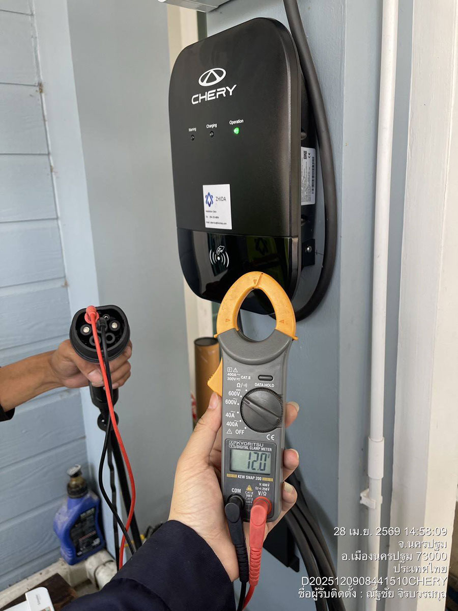 ติดตั้ง EV Charger รถลูกค้าจากนครปฐม